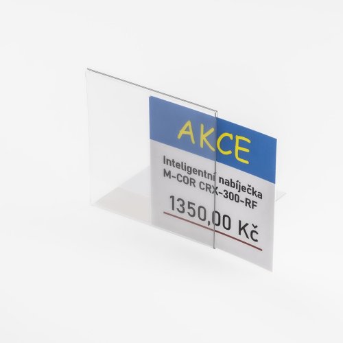Ständer aus transparentem Kunststoff zum Einlegen eines Etiketts mit Preisschild - Typ PVC-S2